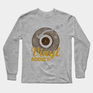 Vinyl Addict record turntable DJ Long Sleeve T-Shirt